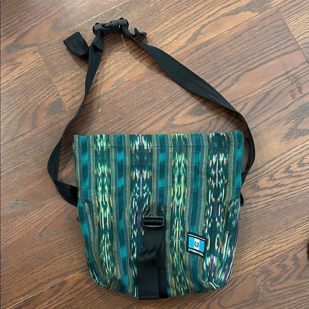Stussy Green and Black Patterned Messenger Bag
